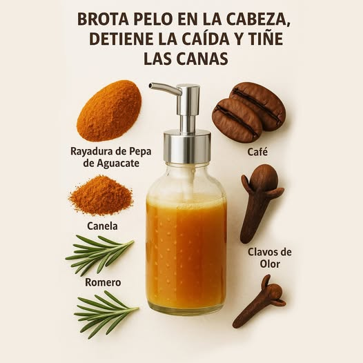 Tónico natural para hacer crecer el cabello, detener la caída y cubrir canas